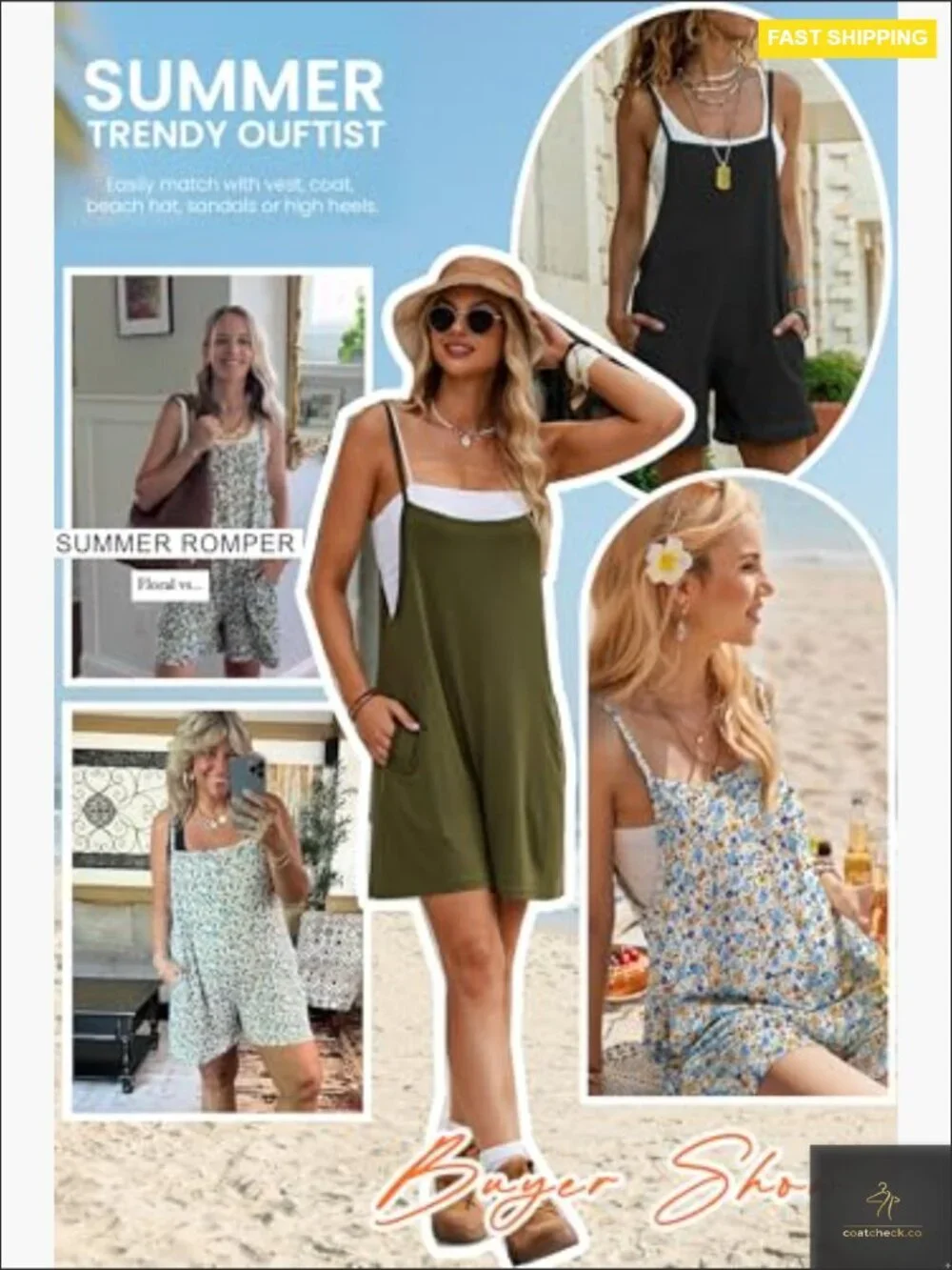 Floral Boho Romper Sleeveless Summer Jumpsuit With Pockets Casual Chic_6
